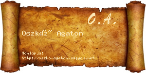 Oszkó Agaton névjegykártya